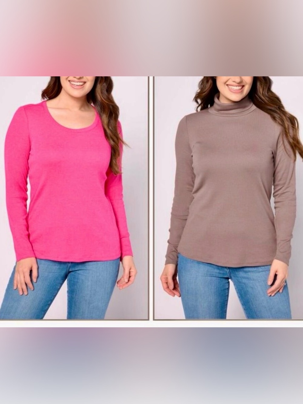 New QVC AnyBody Lounge Rib Cozy Knit Two-Pack Shirt Set / XL